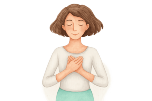 Meditation Hände auf dem Herz